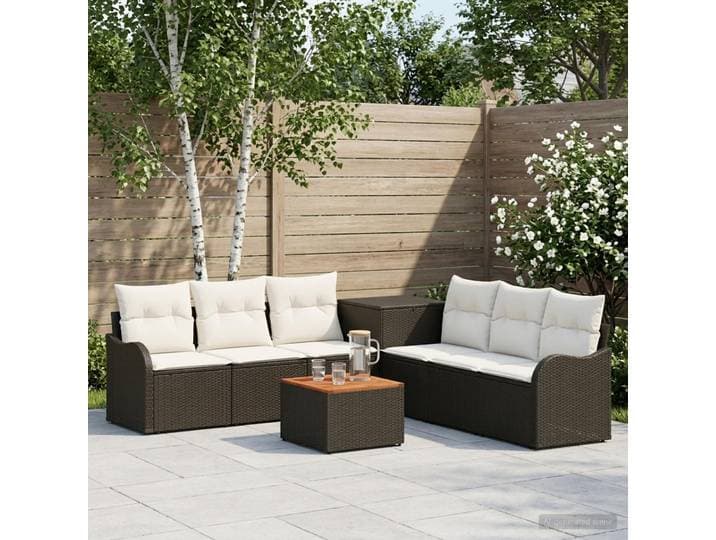 vidaXL Sofa Set 8 stk. Schwarz und Cremeweiß 55 x 55 x 37 cm