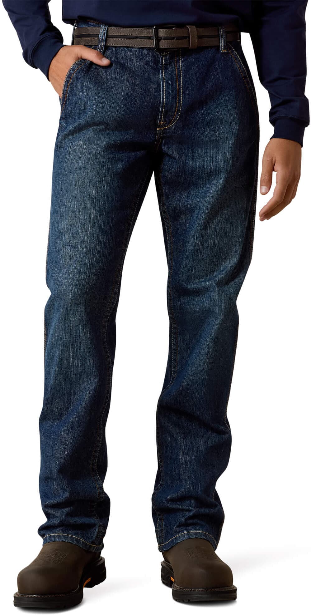 Men's Flame-Resistant M4 Relaxed Workhorse Boot Cut Jeans in Flint, Size: 33 X 30 by Ariat