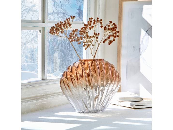 Vase coquillage en verre bicolore - Blancheporte