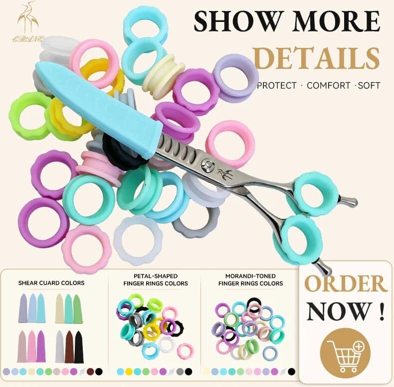 NONE Crane Design Silicone Scissor Protector Rings Made Of Imported Environmentally And Healthy Silicone Soft Safe And Comfortable