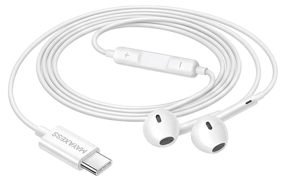 Avizar USB-C hoofdtelefoon met microfoon, wit, geschikt voor Xiaomi 14T