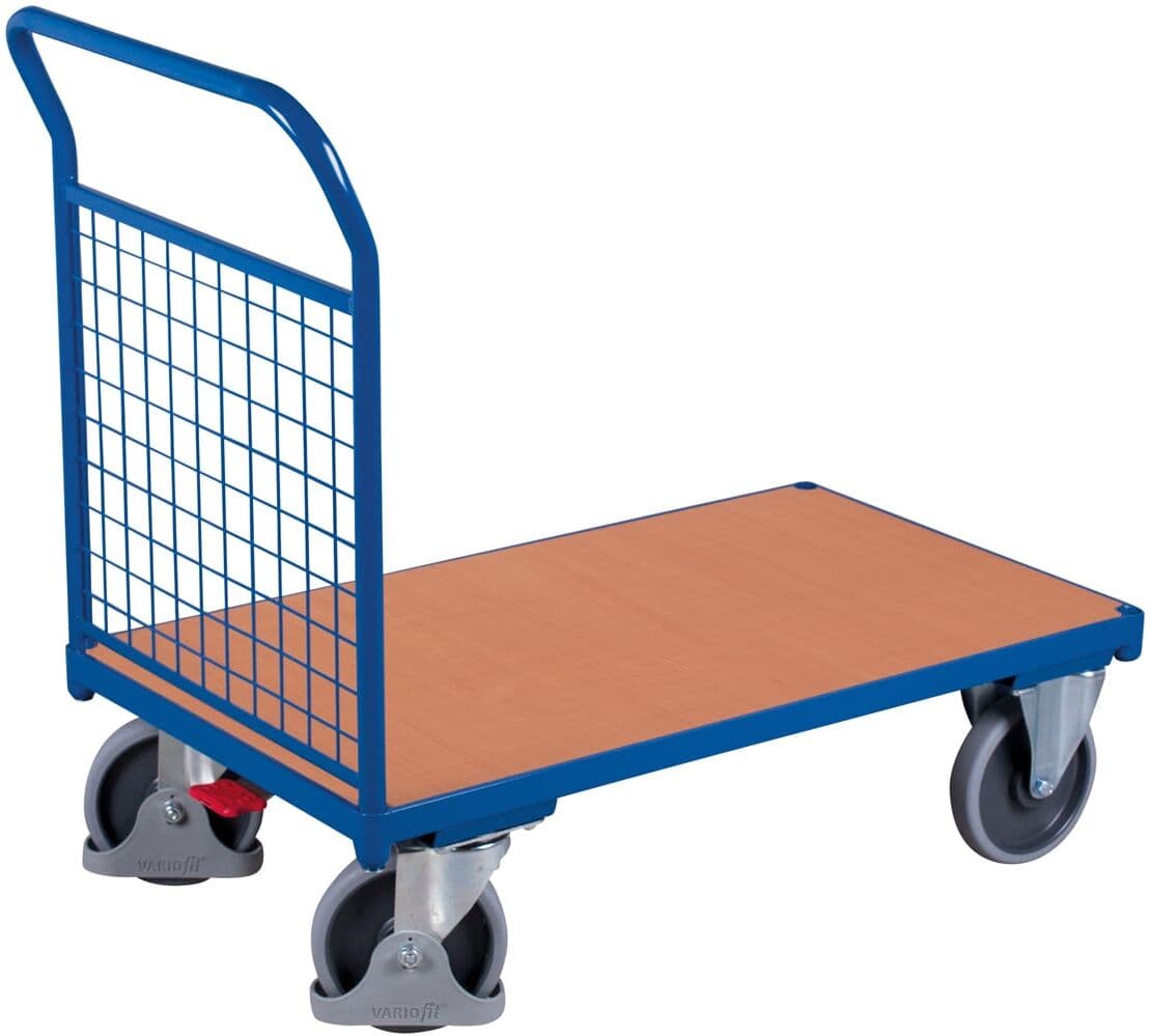 Variofit Stirnwandwagen mit Drahtgitter 1230x800mm Enzianblau RAL 5016