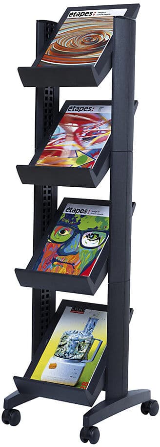 Prospektständer aus Polystyrol, für 4 x DIN A4, schwarz / schwarz EasyDisplay