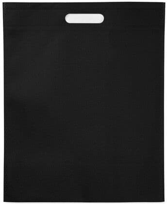 Sac non tissé publicitaire 80 g/m² à poignées découpées Donet noir TAILLE UNIQUE ADULTE