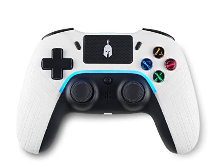 Spartan Gear - Aspis 4 Wired & Wireless Controller (Compatible with PC [wired] and Playstation 4 [wireless]) (White/Black)