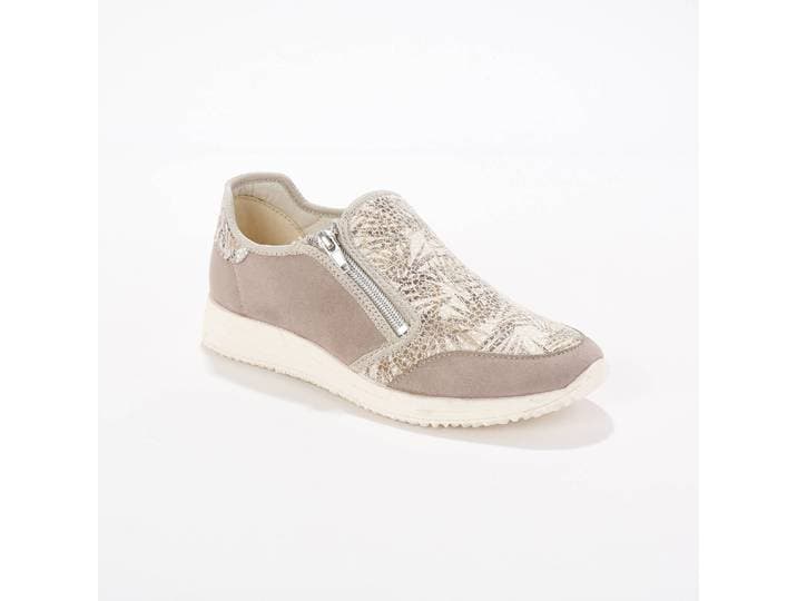 Baskets zippées spécial pieds sensibles en tissu extensible - Blancheporte