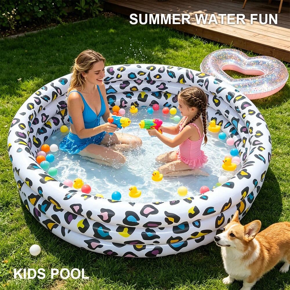 Wonflex Leopard Pattern Inflatable Children's Sand Pool Outdoor Pool Indoor Ocean Ball Pool Baby Paddling Pool Pvc Swimming Pool