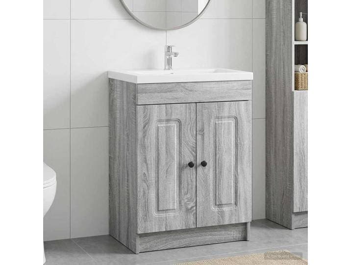 vidaXL Unter dem Waschbecken Badschrank Grau Sonoma