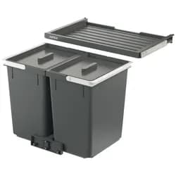 Häfele Abfalltrennsystem, Doppel-Abfallsammler 60 Basic L2, 2 x 26 Liter, 501.91.432