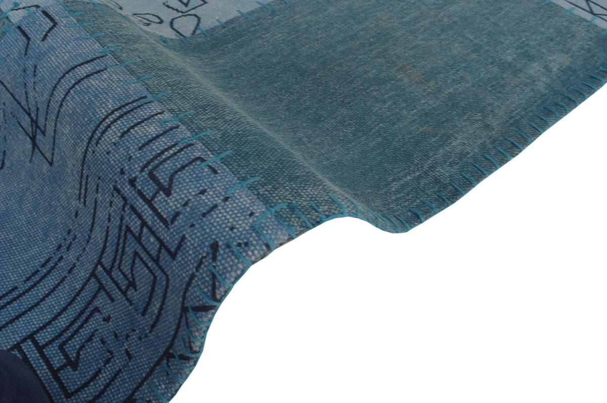Teppich KAYOOM "Lyrical 210", bunt (multi, blau), B:160cm H:13mm L:230cm, Baumwolle, Teppiche, Teppich, Handgefertigt, hochwertig verarbeitetes Unikat im Antik-Design multi, blau B : 160cm 1 Stk., 13mm, L: 230cm