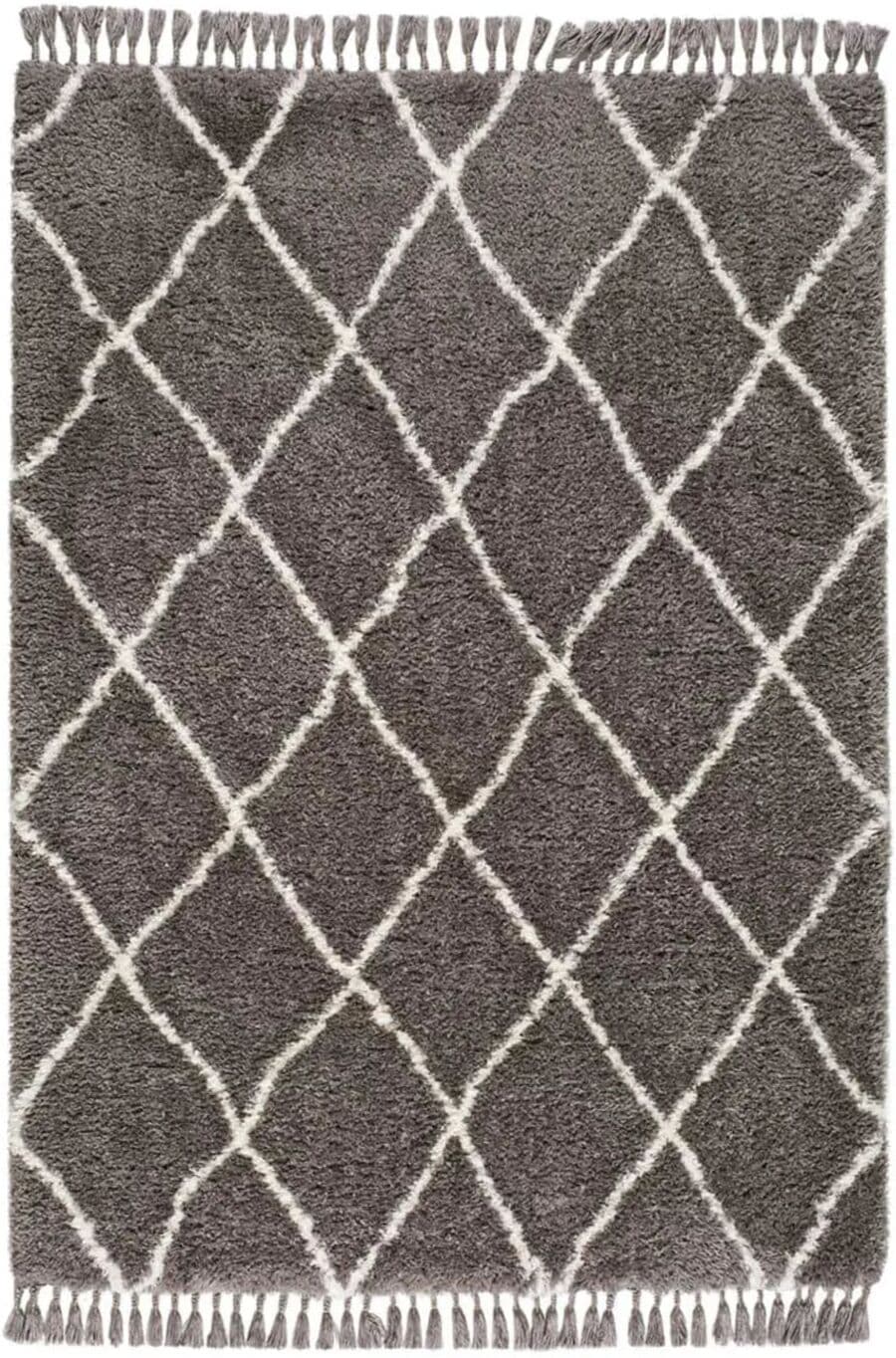 Atticgo Tapis shaggy uni gris 120x170 cm Gris 170x7x120cm