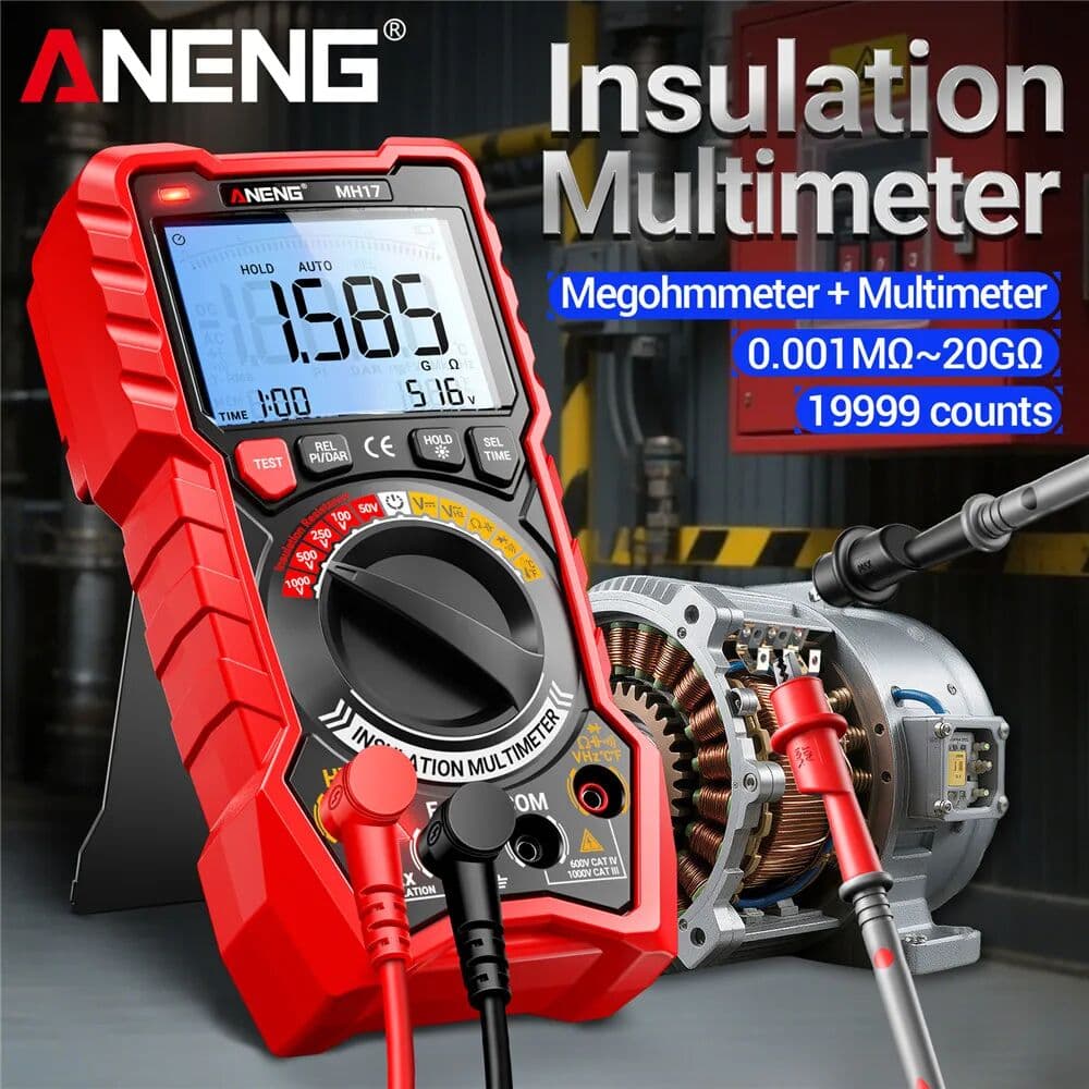 1000V High Voltage Insulation Resistance Tester PI DAR Meter ANENG MH17 Lithium Battery Multimeter Megohmmeter Auto Repair Tools
