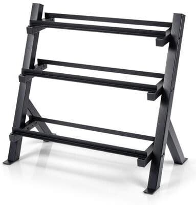 Costway 3-Tier Dumbbell Rack with Adjustable Bracket Spacing for Gym-Black