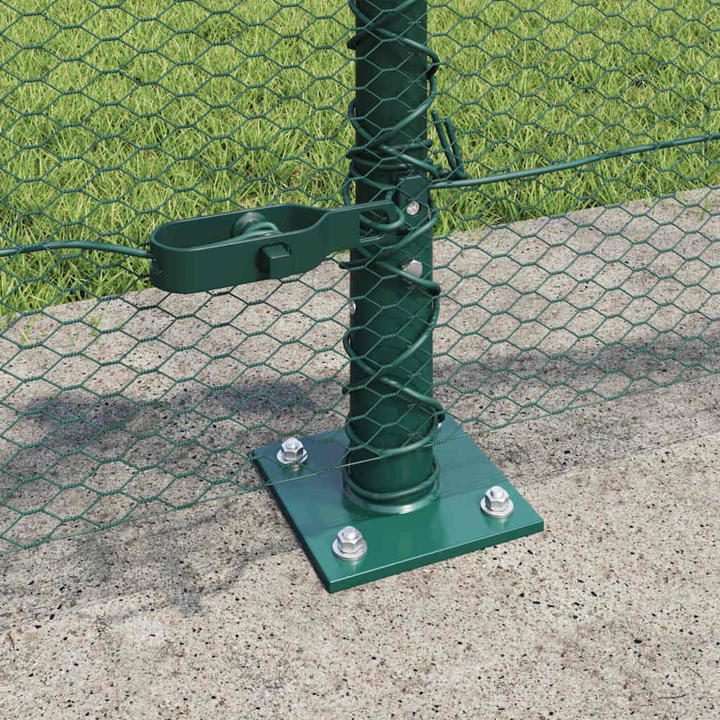 vidaXL Clôture hexagonale avec base en béton 100 x 0,5 m Vert Maille