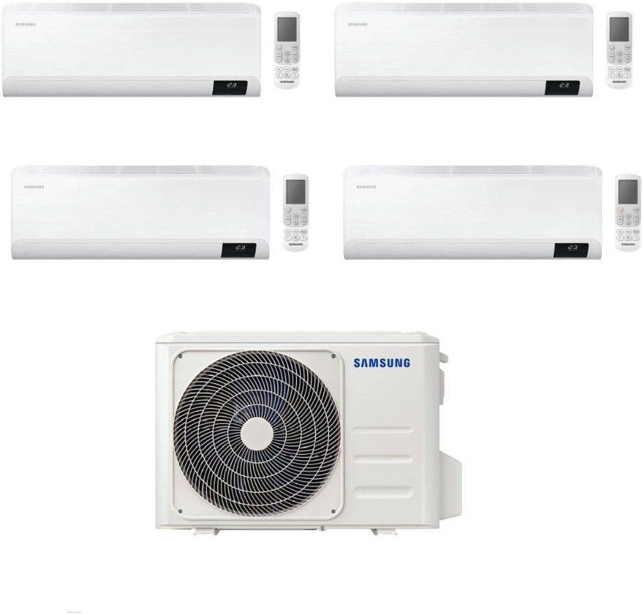 Samsung Climatizzatore Quadri Split Cebu 9+9+12+12 con AJ080TXJ4KG/EU Inverter Wi-Fi Classe A++