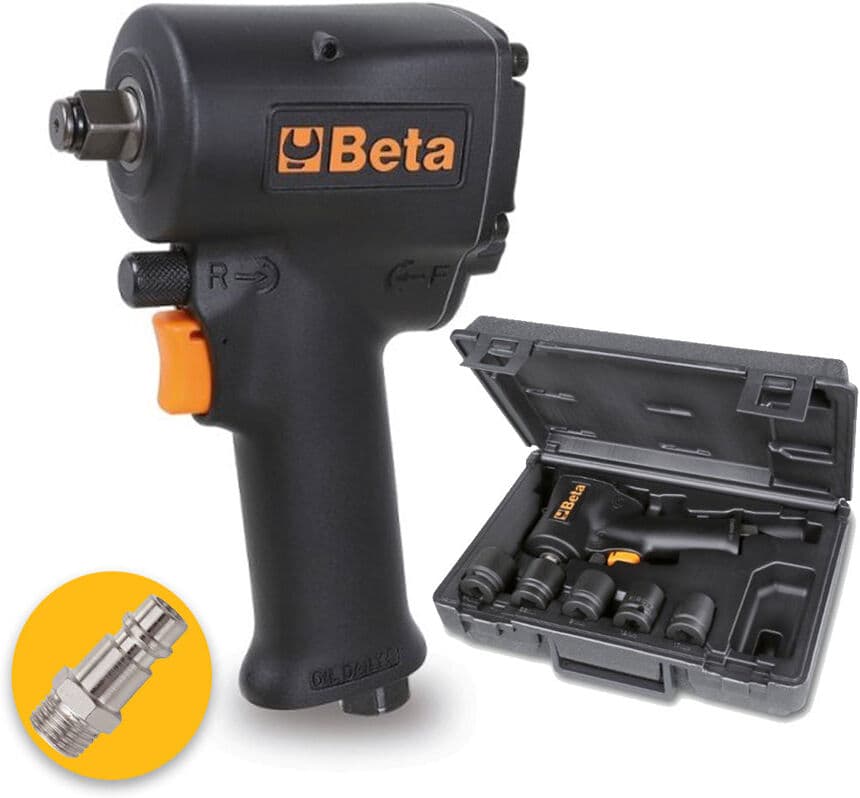 Beta 1927XM/K5 Assortimento di un avvitatore reversibile compatto e cinque bussole Macchina, in valigetta di plastica