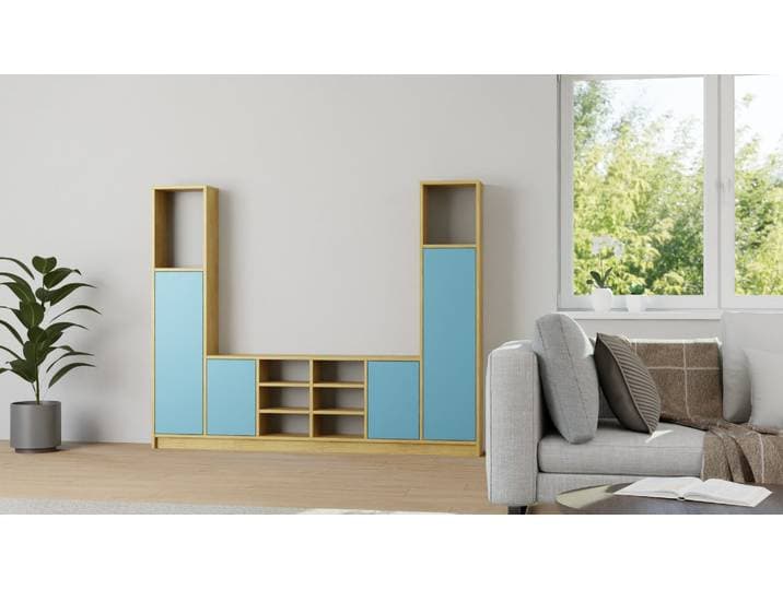 Meuble TV en U sur mesure Pickawood Chêne Naturel huilé