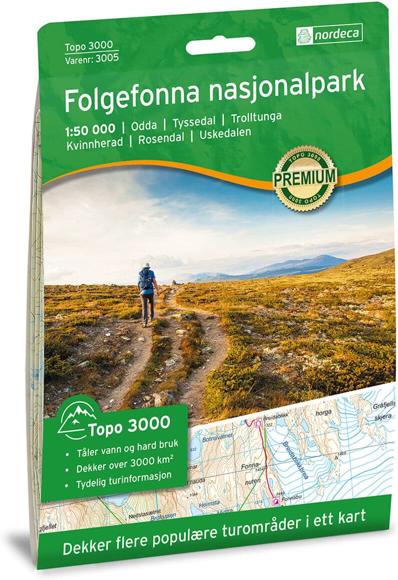 Nordic Maps Folgefonna Nasjonalpark Topo 3000 Turkart