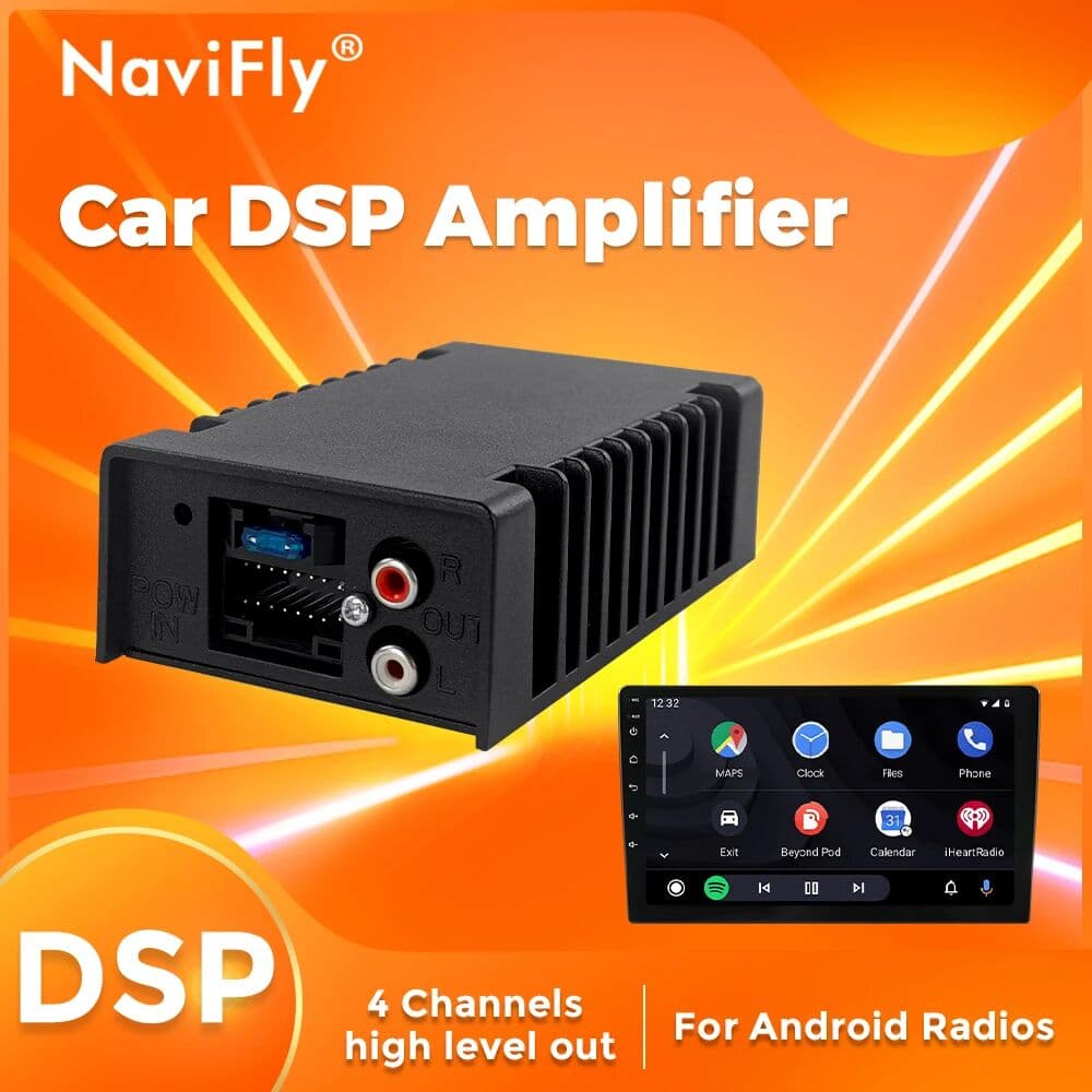 Navifly DSP Amplifier Car Audio Processor 4*39W For Android Radio Stereo HIFI Speakers Improve Subwoofer Plug And Play 4 Channel