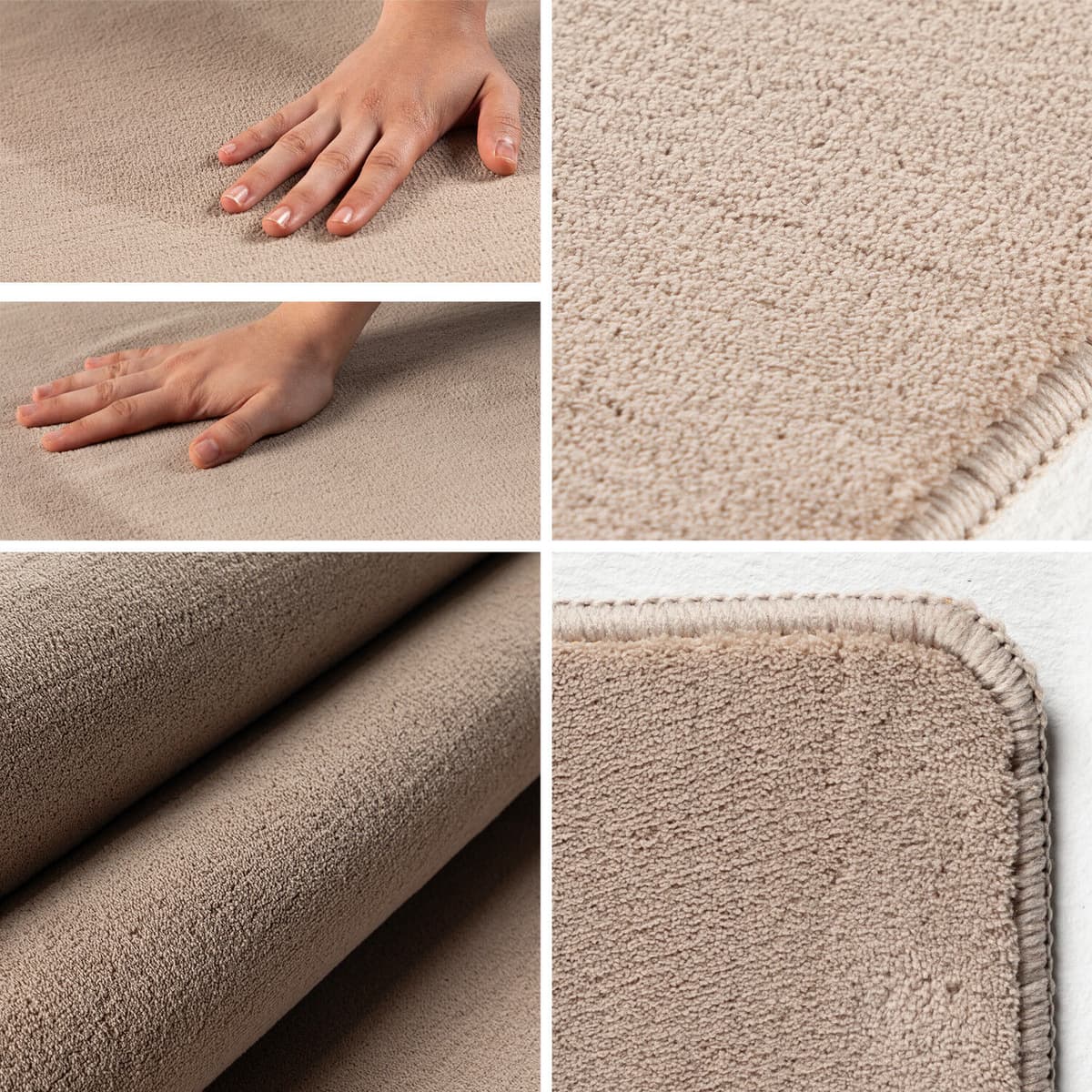Teppich AYYILDIZ TEPPICHE "SKY 5400, auch als Läufer und in Rund erhältlich", beige, B:140cm H:7mm L:200cm, Polyester, Teppiche, Teppich, besonders weich, Softflor, waschbar, uni, Wohnzimmer beige B : 140cm 1 Stk., 7mm, L: 200cm