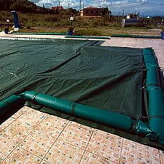 Piscine Italia Copertura invernale fascette+tubolari forma RETTANGOLARE+SCALA-210gmq