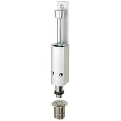 Türfeststeller KWS 1244 mit Bodenbuchse, 90 mm Hub