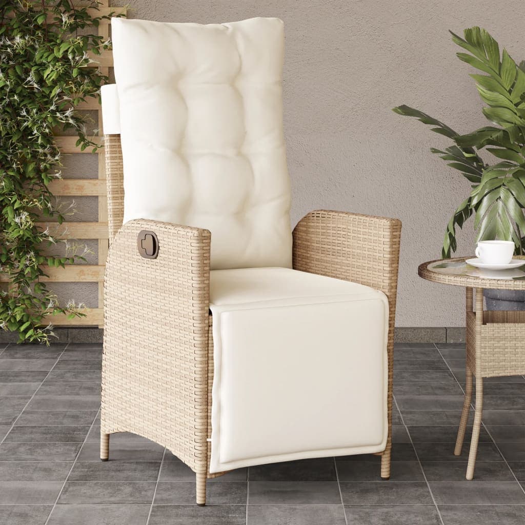 vidaXL Chaises inclinables de jardin lot de 2 avec repose-pied rotin