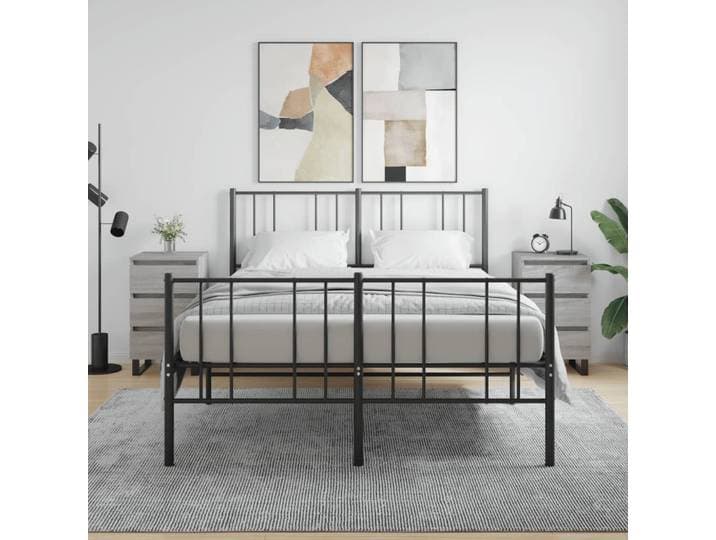 vidaXL Nachttische 2 Stk. Grau Sonoma 40x35x69 cm Holzwerkstoff