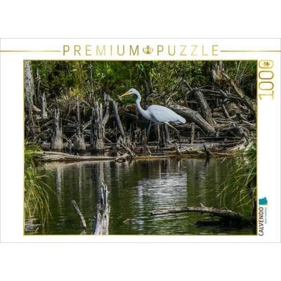 CALVENDO Puzzle Silberreiher | 1000 Teile Lege-Größe 64x48cm Foto-Puzzle für glückliche Stunden