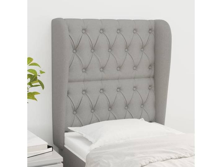 vidaXL Kopfteil mit Ohren Hellgrau 83x23x118/128 cm Stoff