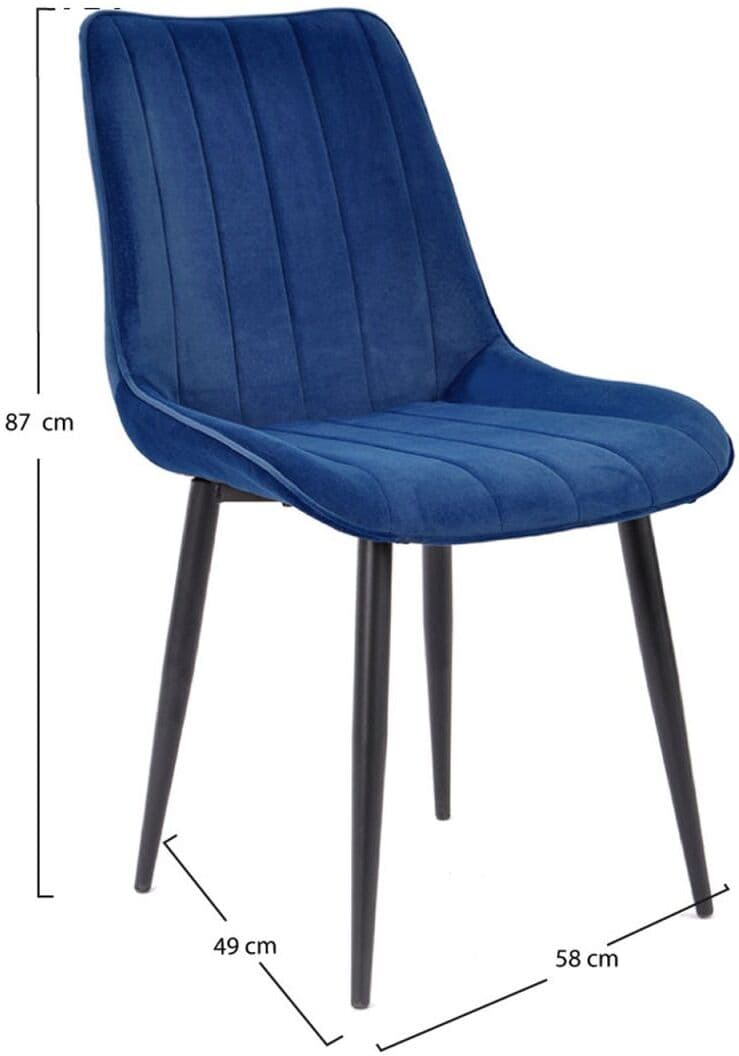 Presentes Miguel Pack 4 Cadeiras Stuhl Veludo - Azul