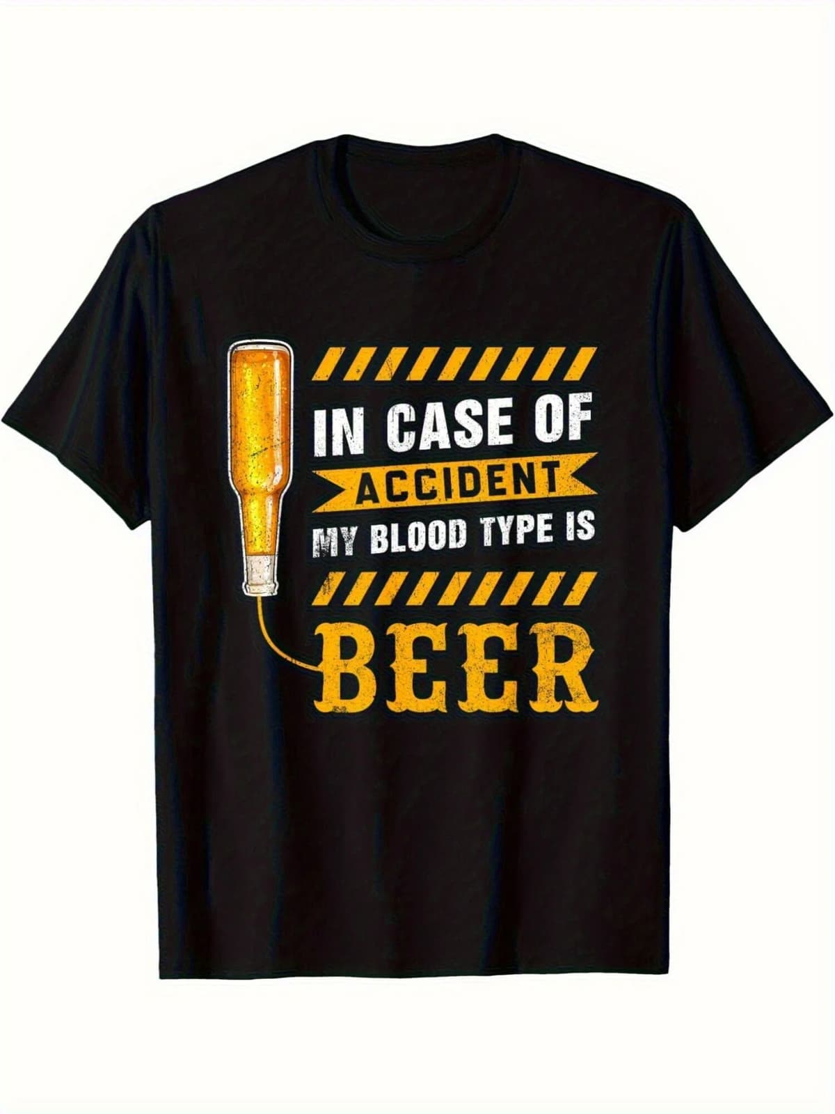 NONE Men's T-Shirt Funny Beer Graphic Tee Cotton Short Sleeve Casual Party Top