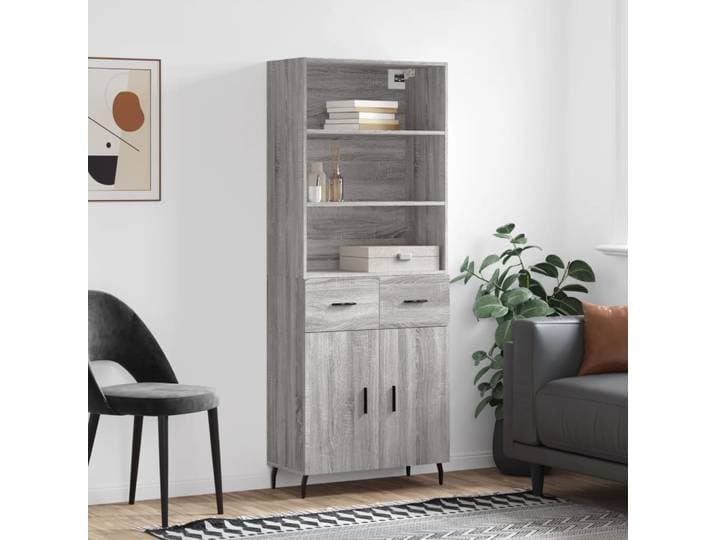 vidaXL Highboard Grau Sonoma 69,5x34x180 cm Holzwerkstoff