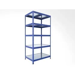 Steckregal Biedrax 50 x 75 x 240 cm, Blau, 5 Stahlböden verzinkt, Fachlast 150 kg pro Fachboden