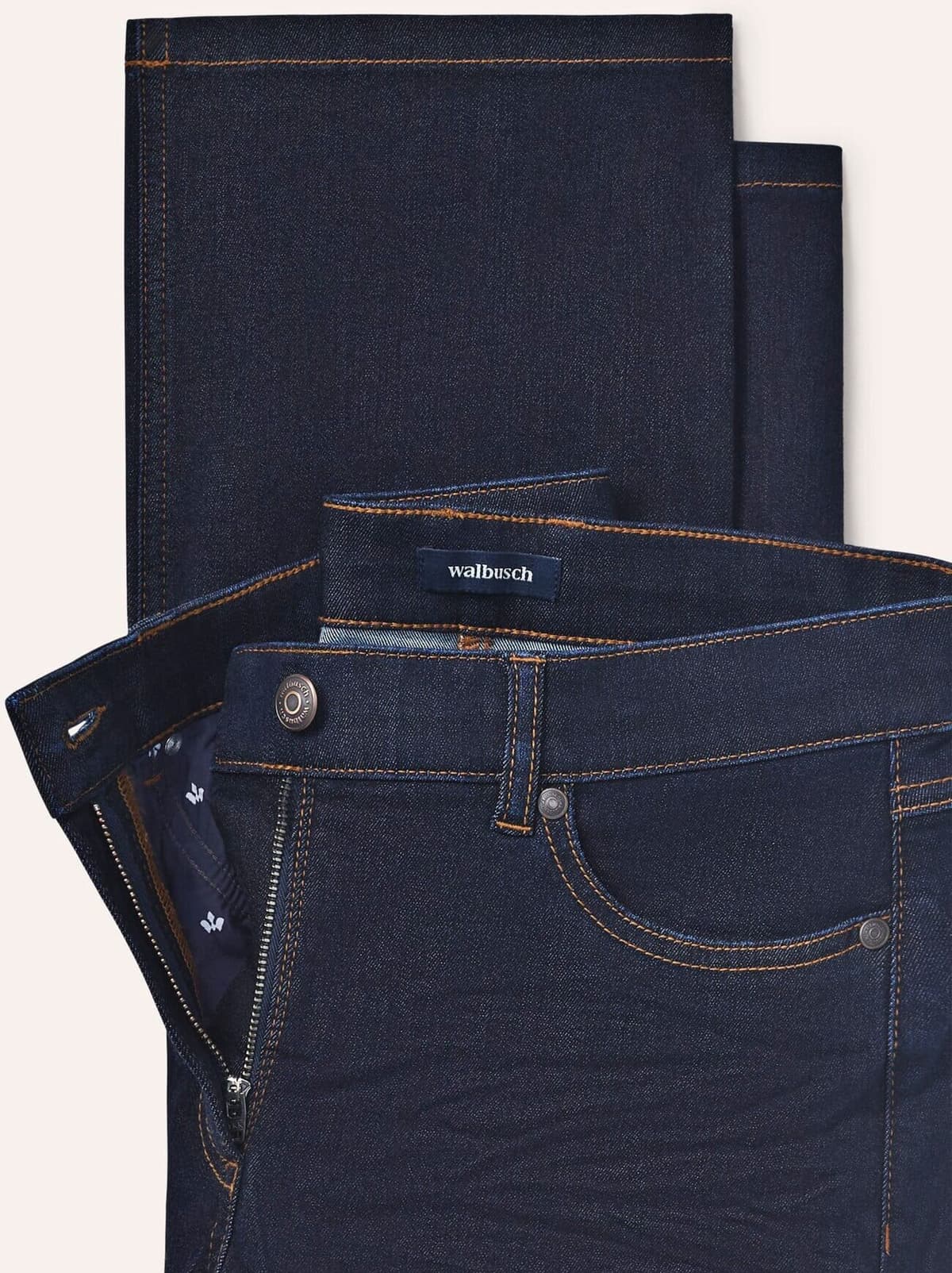 Walbusch 5 Pocket Jeans mit weitem Bein, Regular Fit#Kurzgrößen#Langgrößen, Farbe Blau, 21, Straight Fit mit weitem Bein elastischer Denim Damen