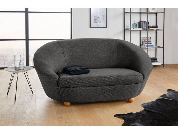 Sofa LooksIV , blau (blau, grau), B:178cm H:82cm T:114cm, 70% Polyester (recycelt), 30% Polyester, LOOKS BY WOLFGANG JOOP, Sofas, Sofa, Rundsofa, in vielen frischen Farben wählbar