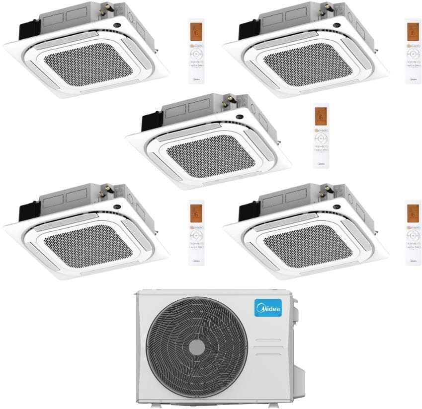Midea Climatizzatore a Cassetta 4 Vie Penta Split MCA4U 9+9+9+9+9 con M5OE-42HFN8-Q Inverter R 32 Wi-Fi Optional Classe A++