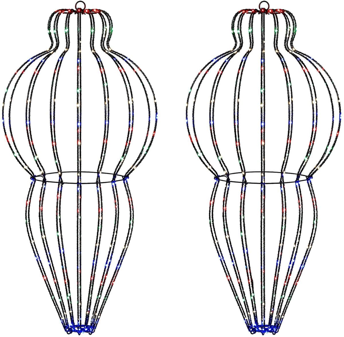 vidaXL Lumière de finial de Noël 2 pc 640 LED Multicolore Ø 40 x 75 cm