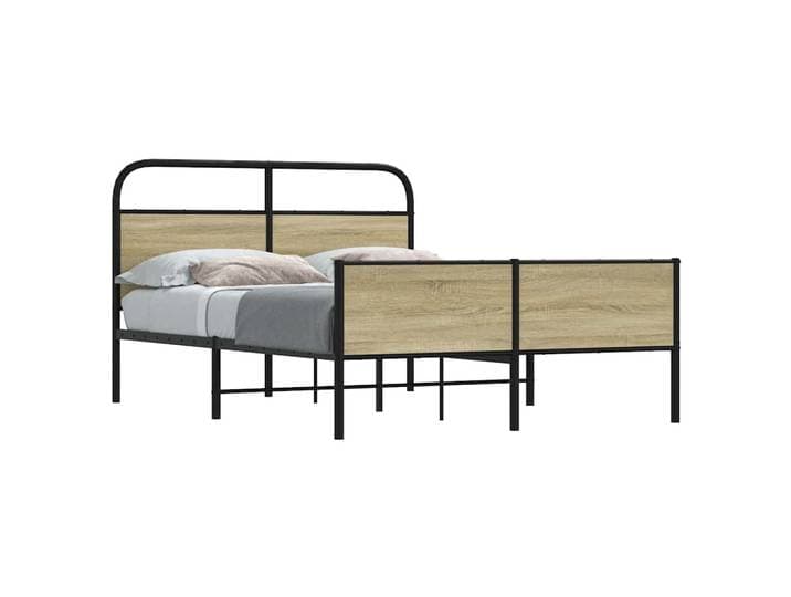vidaXL Bettgestell ohne Matratze 135x190 cm Sonoma-Eiche Holzwerkstoff